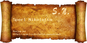 Sperl Nikoletta névjegykártya