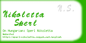 nikoletta sperl business card